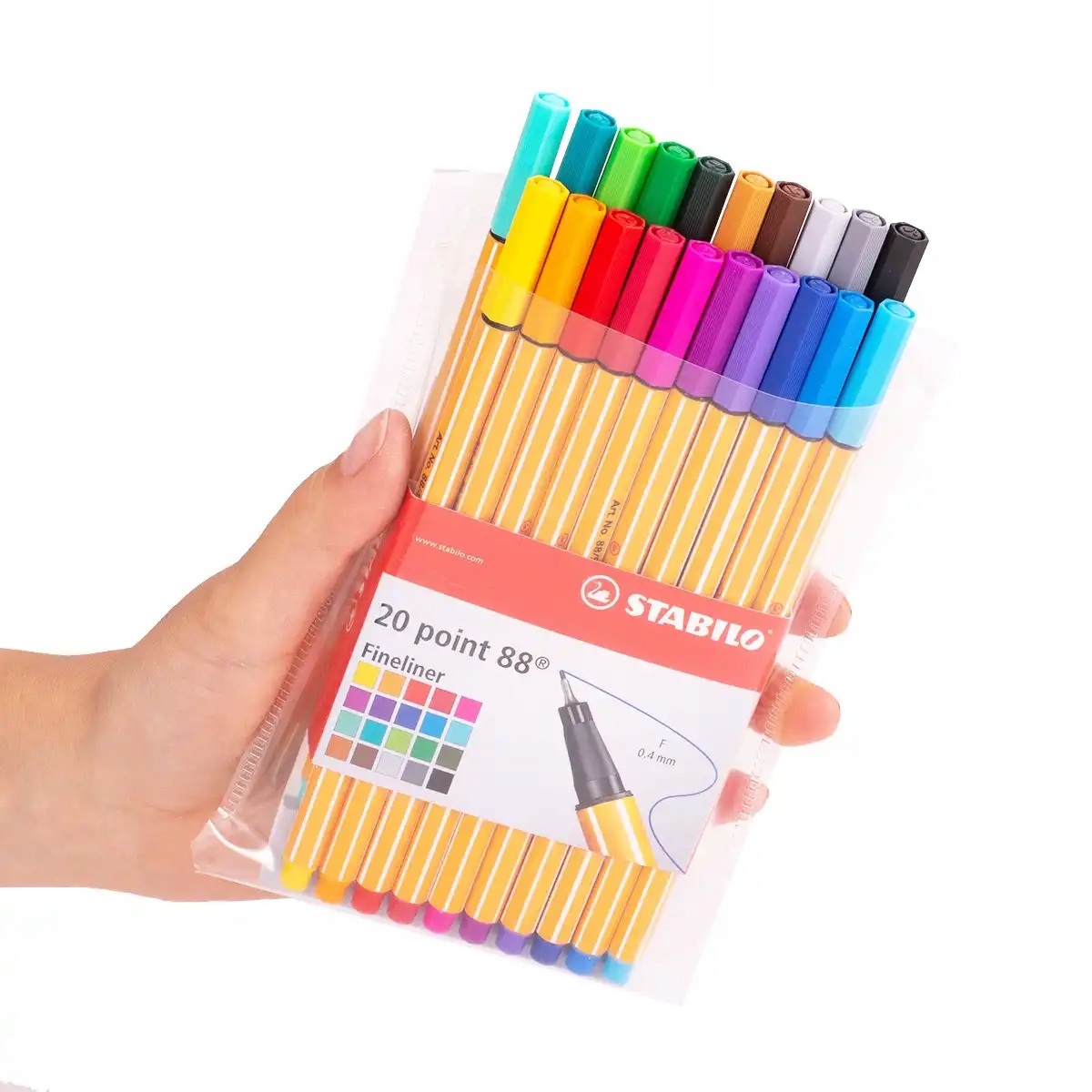 Cienkopis point 88 ZESTAW CIENKOPISÓW 20 kolorów 0,4mm STABILO